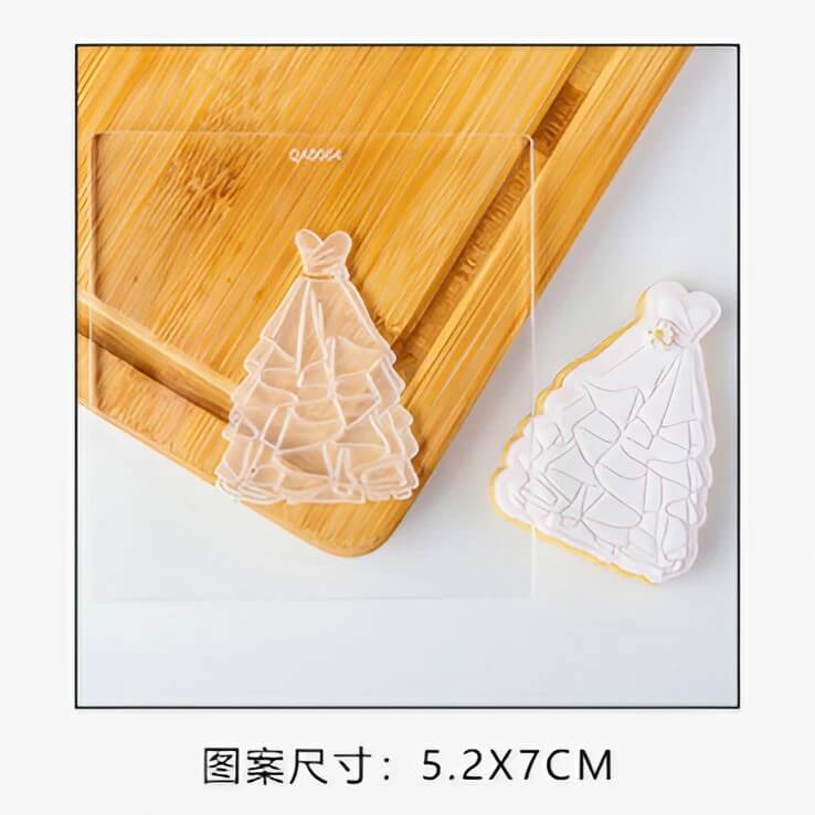 kowanii Wedding Dress Cookie Mold Cutter Biscuit Fondant Stamps