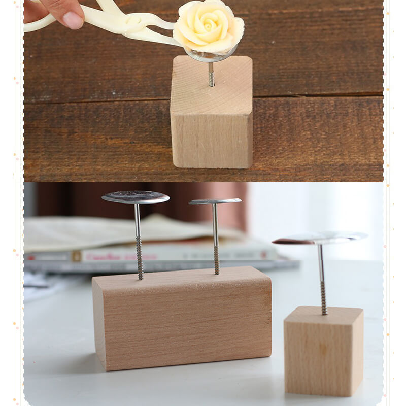 Flower Nail Wooden Holder Base Baking Tools