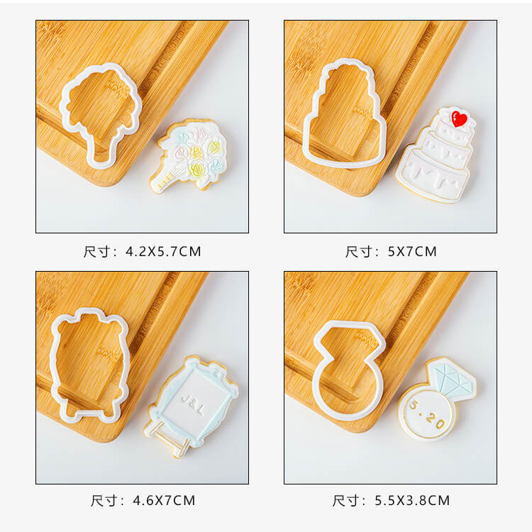 kowanii Wedding Dress Cookie Mold Cutter Biscuit Fondant Stamps