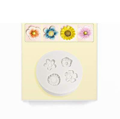 kowanii Little Flowers Silicone Mold for Cake Decorating, Cupcakes, Sugarcraft, Candies, Clay, Crafts and Card Making, Food Safe Silicone Fondant Molds