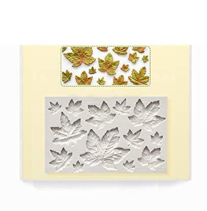 kowanii Maple Leaves Silicone Mold for Cake Decorating, Cupcakes, Sugarcraft, Candies and Clay, Food Safe Silicone Fondant Mold