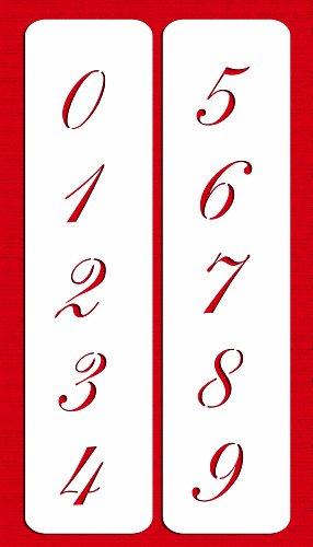 kowanii 2.25 Inch Script Numbers Cake Stencils, 2 Pack