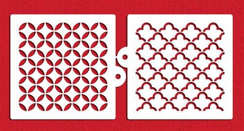 kowanii Quilting Miniprint Cookie Stencil Set Cake Stencils, 2 Pack