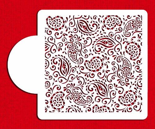 kowanii Paisley Henna Miniprint Cake Stencil Cookie Stencil