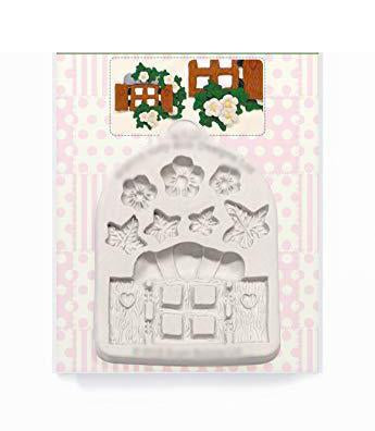 kowanii Enchanted Window and Flowers Silicone Mold for Clay, Ceramics, Cake Decorating, Cupcakes, Sugarcraft and Candies, Food Safe Silicone Fondant Molds